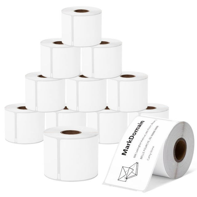 Rollos de etiquetas MarkDomain 30256, estándar, 59 mm x 102 mm, 300 unidades, rollo x 12