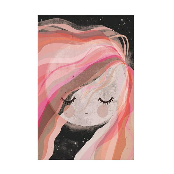 Canvas Wall Art - Treechild 'Moon Girl' Wall Art for Living Room, Bedroom, or Office D?cor by Trademark Fine Art - 12 x 19 Inches