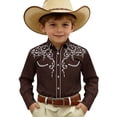 thumbnail image 2 of Kids Boys Shirt Long Sleeve Boys Western Denim Shirt Kids Top For Casual Boy's Button Front Shirt 4-5 Years, 2 of 4