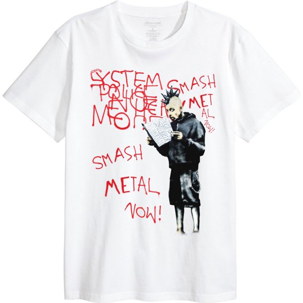 Camiseta gráfica Elevenparis Hombre Smash Metal blanca S