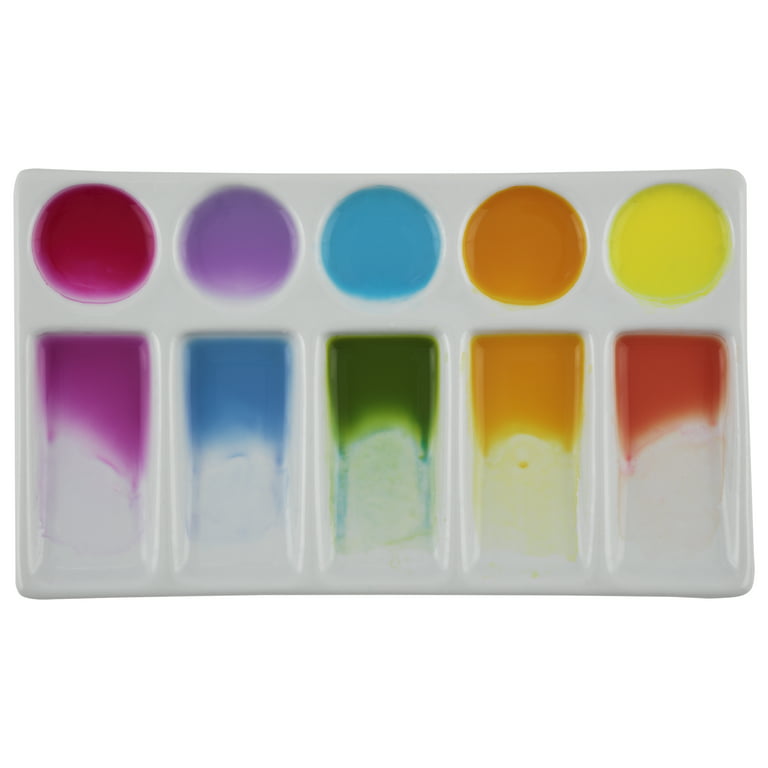 U.S. Art Supply 9 x 11.8 Clear Oval-shaped Acrylic Painting Palette (Pack of 2) - Transparent Plastic Artist Paint Color Mixing Trays - Non-Stick