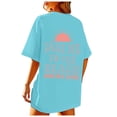thumbnail image 3 of Womens Oversized Graphic T-Shirt Summer Beach Print Short Sleeve Crew Neck Top Loose Fit Soft Breathable Cotton Blend Tee Fashion Streetwear, 3 of 7