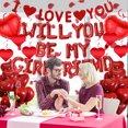 thumbnail image 4 of Will You Be My Girlfriend - 554 Pieces Red Will You Be My Girlfriend Letters Foil Balloon I Love You Banner Heart Spiral Decoration for Anniversaries Valentine's Day Confession Wedding Birthday, 4 of 7