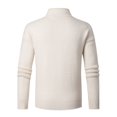 thumbnail image 3 of Timoontee Men's Cardigan Sweater Casual Comfy Stand Collar Tops Solid Zip Up Sweater Slim Fit Knit Sweater Fall Winter Fashion Clothes Beige L, 3 of 8
