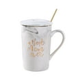 thumbnail image 2 of Mother's Day Gift Set - Ceramic Coffee Mug with Lid & Gold Spoon, 14oz Handmade Marble Design Tea Cup with Coaster, Dishwasher Safe Gift for Mom Women Wife Grandma Clearance, 2 of 9