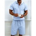 thumbnail image 6 of Men 2 Piece Outfits Casual Top and Pants Sets Light Blue XXXL, 6 of 10