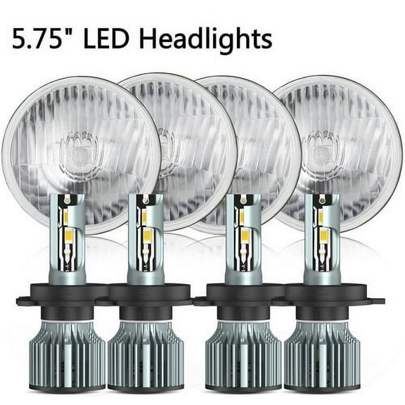 For Ford Mustang 1969 5.75" 5-3/4"LED Headlights Hi/Lo Beam white 4PCS