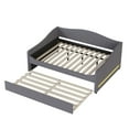 thumbnail image 5 of [Luckynote]Teddy Fleece Full Size Upholstered Daybed with Light and Trundle, Gray, 5 of 10