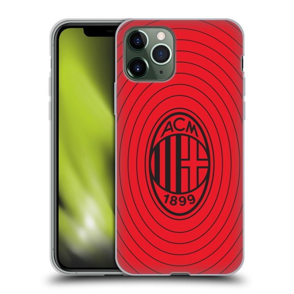 Head Case Designs Officially Licensed AC Milan Art Red And Black Soft Gel Case Compatible With Apple iPhone 11 Pro