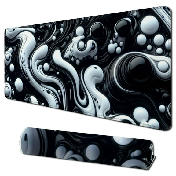 nygtbtfer  DRIP Edition XXL Black & White Gaming Mouse Pad - Professional Artisan Mouse Pad - Black & White Gaming Desk Mat  Thick Extended XXL Gaming Mouse Pad (Stealth) 31.5x11.8 in