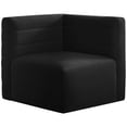 thumbnail image 2 of Meridian Furniture Quincy Black Velvet Modular Corner Chair, 2 of 26