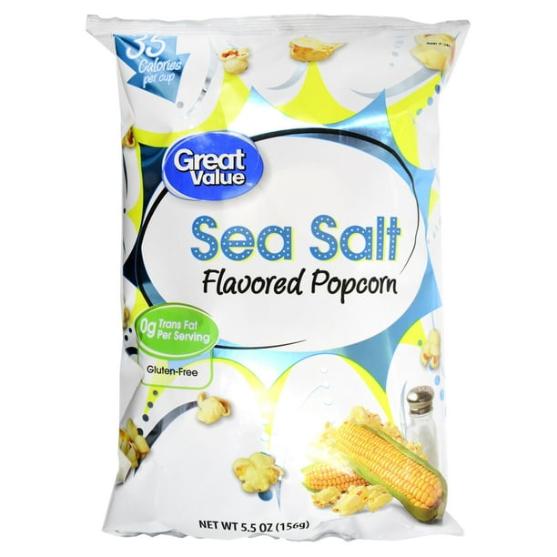 (4 Pack) Great Value Sea Salt Flavored Popcorn, 5.5 oz - Walmart.com