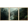 thumbnail image 3 of IDEA4WALL Framed Canvas Print Wall Art Set of 3 Woodland Nursery Decor Forest Rivers Artwork Nature Plants Photography Modern Art Closeup for Entryway, Bedroom, Office - 16"x24"x3 Natural, 3 of 5