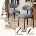 thumbnail image 5 of Hawsaiy Wooden Dining Chairs Set of 4, Mid-Century Upholstered Chenille Dining Chairs with Solid Wood Legs, Comfortable Kitchen Chairs for Dining Room, Blue, 5 of 10