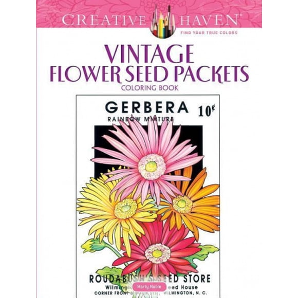 Creative Haven Livre de Coloriage de Paquets de Graines de Fleurs Vintage