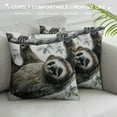 thumbnail image 3 of ONETECH Sloth Throw Pillow Cover Cute Baby Sloth Aloha Animal Hanging on Tree Decorative Square Pillow Case Pillowcase Home Decor for Sofa Bedroom, 3 of 5