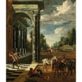 thumbnail image 2 of Jacob Ferdinand Saeys 12x14 Black Ornate Wood Framed Double Matted Museum Art Print Titled: The Return After the Hunt, 2 of 5
