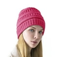 thumbnail image 2 of Women Men's Knitted Beanie Hat Skull Baggy Chunky Messy Ski Winter Cap, 2 of 5