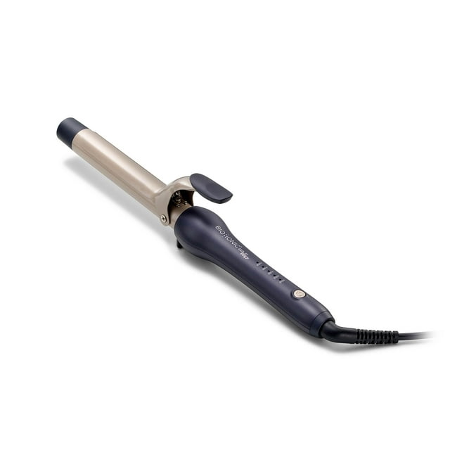 Rizador Bio Ionic GoldPro de 1" Calor hidratante azul y oro de 24 quilates MX Nuevo y mejorado Rizador de cerámica con barril 15% más largo Calor ajustable Varita rizadora versátil para rizos duradero