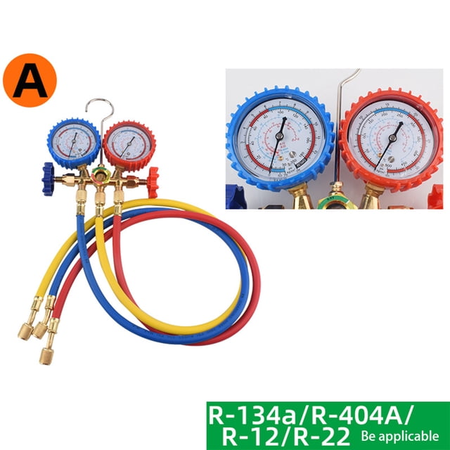 HD Dial Car Refrigerant Manifold Gauge Hook High Accuracy Air Condition Refrigeration Set Conditioning Tools Replacement Part Type A