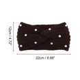 thumbnail image 3 of Unique Bargains 1 Pc Fashion Headband Pearl Pattern Coffee Color, 3 of 5