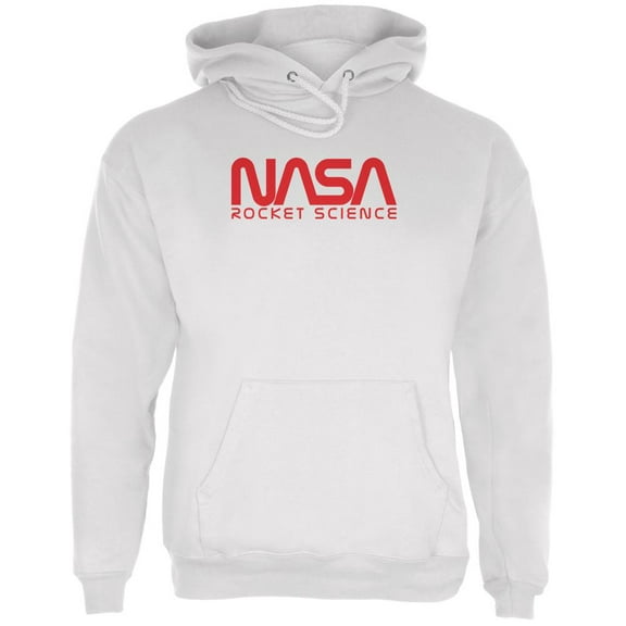 NASA Worm Rocket Science Mens Hoodie White MD