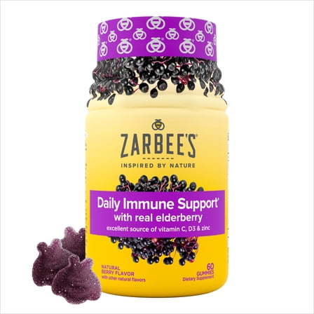 Zarbee's Daily Immune Support* Gummies with Real Elderberry, 60 Count