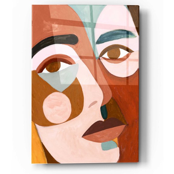 Epic Art 'Geo Face III' by Victoria Borges, Acrylic Wall Art, 12"x16"