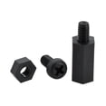 thumbnail image 3 of Black Nylon PCB Standoff Spacers Male To Female Motherboard Hexagon Thread Pillar Bolt Plastic Screw Standoffs Nut M2 M2.5 M3 M4, 3 of 5