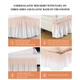 thumbnail image 6 of Pink White Ombre Wrap Around Bed Skirts for King Bed 18" Drop,Bed Skirt with Adjustable Elastic Belt Dust Ruffle Bed Valance for Bedroom Hotel Beige Gradient Color Modern Abstract Art Bed Frame Cover, 6 of 7