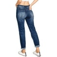 thumbnail image 4 of Wax Jean Women's Juniors High Rise Baggy Straight Leg Jeans (Dark, 1), 4 of 5