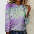 thumbnail image 2 of AOOCHASLIY Women's Tie-dye Gradient Blouse Fashion Women Casual Long Sleeve Round Neck Loose T-Shirt Tops, 2 of 3