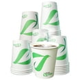 thumbnail image 4 of 12oz Disposable Compostable White Paper Coffee Cups Green Leaf, 4 of 7