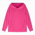 thumbnail image 5 of Towmus Long Sleeve Tops for Girls 1-14 Kids Solid Hoodies Fall Fashion Casual Hooded Sweatshirts Loose Comfy Trendy Pullover Tops with Pockets, 5 of 7