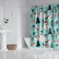 thumbnail image 2 of Blue Christmas Santa and Snowman Pattern Shower Curtain 84"x72" ,Bathroom Decorative Shower Curtains Set with 12 Hooks,Modern Waterproof Washable Shower Curtain, 2 of 6