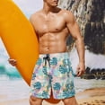 thumbnail image 2 of Yuyamidu Men's Swim Trunks Tropical Leaf Print Mens Swimwear Elastic Fabric Quick Dry Bathing Suit for Beach and Pool Wear Man 2XL, 2 of 8