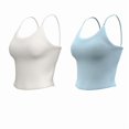 thumbnail image 2 of Top-kevin Women'S Sports Bra Set with Thin Straps, Solid Color Design and Built-In Bra Padding, Polyester Blend for Running, Cycling, Fitness, 2 of 8