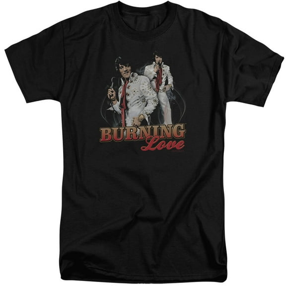 Elvis Presley Burning Love S/S Adult Tall Black