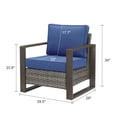 thumbnail image 5 of POCASSY Patio Chair Set of 2, Outdoor Porch Chairs with All Weather Wicker and Thick Cushions for Porch, Garden and Balcony, Blue, 5 of 6