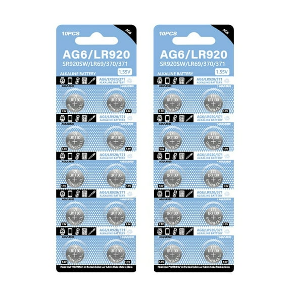 Long Lasting AG6 Button Cell LR920 Watches Clock 1.55V Button Coin Cell Batteries Power 320mAh for