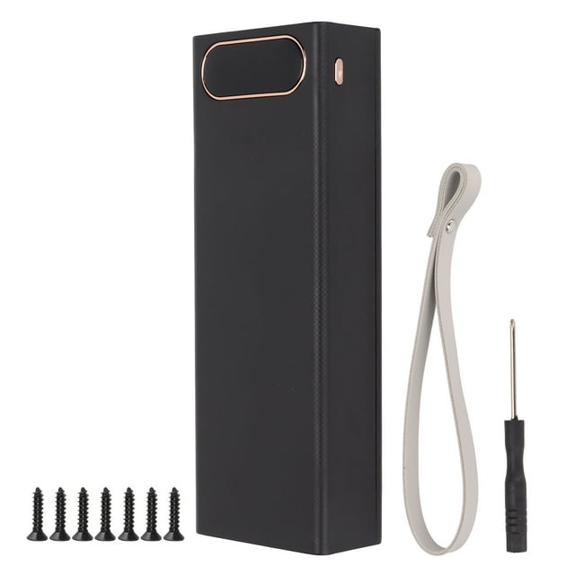 Kit de caja de banco de energía de carga rápida de 22,5 W LCD desmontable 20x18650 caja de batería carcasa de banco de energía negro