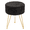 Black, variant on (YYL-Design)-- Round Low Stool, With Artificial Fur Seat Cover, Equipped With 3 Metal Legs, Suitable For Dressing Room, Living Room And Bedroom.