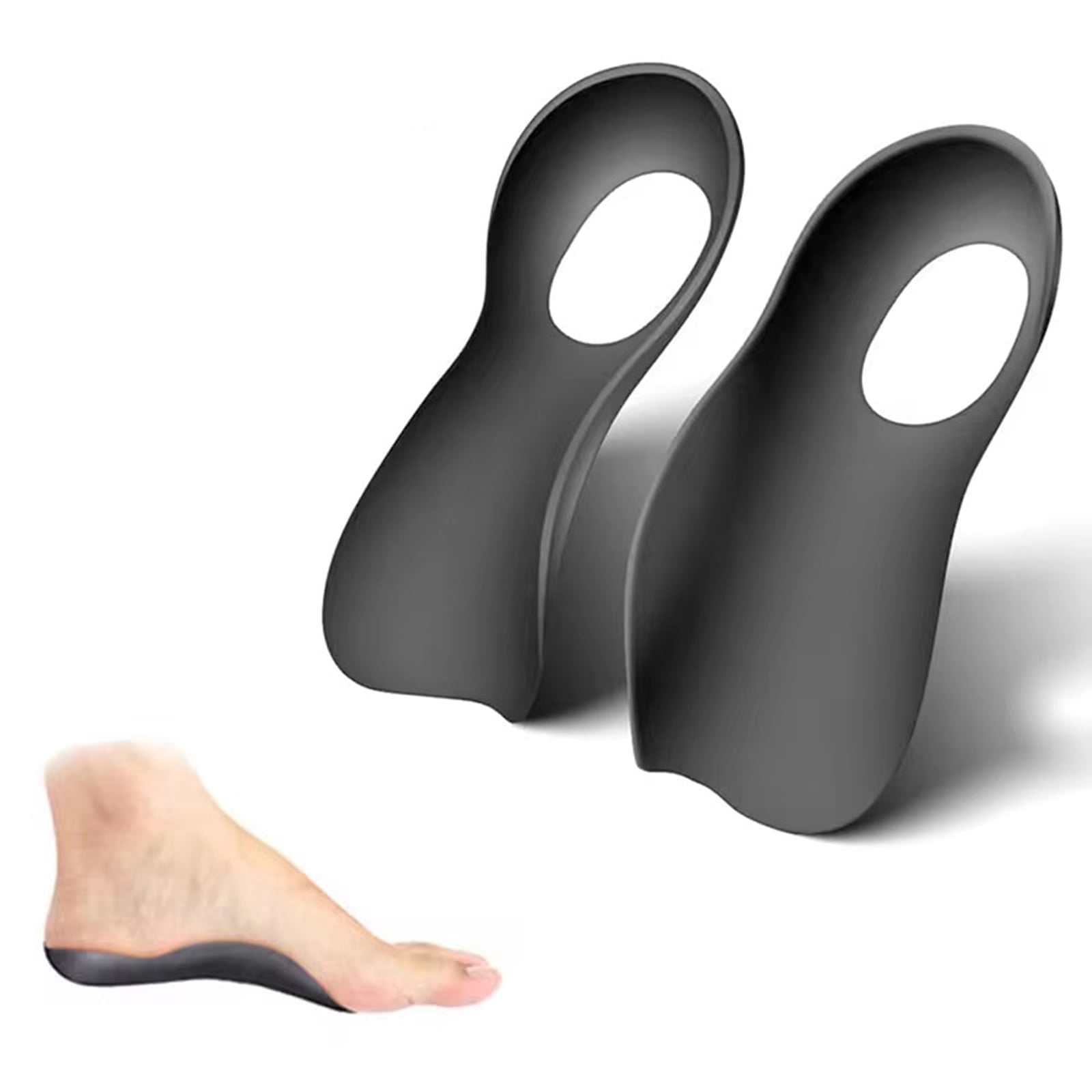 Arch Support Insoles for Men and Women - Plantar Fasciitis Relief, Flat Feet Orthotic Inserts for Over Pronation, High Arch, Heel Pain - Sport & Work Shoe Insoles, Black
