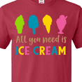 thumbnail image 4 of Inktastic All You Need Is Ice Cream - Blue Pink Yellow Green T-Shirt, 4 of 5