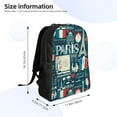 thumbnail image 6 of Ratiio France and Paris Print Backpack with Padded 15-inch Laptop Sleeve- Spacious and Durable Daypack for Work and Travel, 6 of 6
