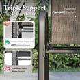 thumbnail image 3 of Summit Living 5-Piece Outdoor Patio Dining Set, 4 Stackable Textilene Chairs (Weight Capacity 350 lbs) and Metal Square Table with Umbrella Hole, Black & Grayish-brown, 3 of 14