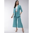 thumbnail image 2 of Zima Leto Women's Chambray Cotton Long Blazer And Pant Set, 2 of 9