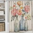 thumbnail image 6 of Creowell Flowers Pretty Shower Curtain 100% Polyester Fiber Bathroom Decor Set with Hooks 60x72, 6 of 7