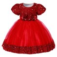 thumbnail image 1 of Yanlir Robe Sans Manches en Maille pour Fille Col Rond Style Princesse Robe de Fête, Vêtements d'Été pour Enfants, Tenue de Jeu Légère et Respirante (Rouge1,2-3 Ans), 1 of 3