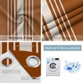 thumbnail image 6 of Blackout Curtains for Bedroom, Burnt Orange Beige Striped Room Darkening Window Drapes for Living Room, Modern Farmhouse Retro Lines Thermal Insulated Grommet Curtains, 42x63 inch, 2 Panels, 6 of 9